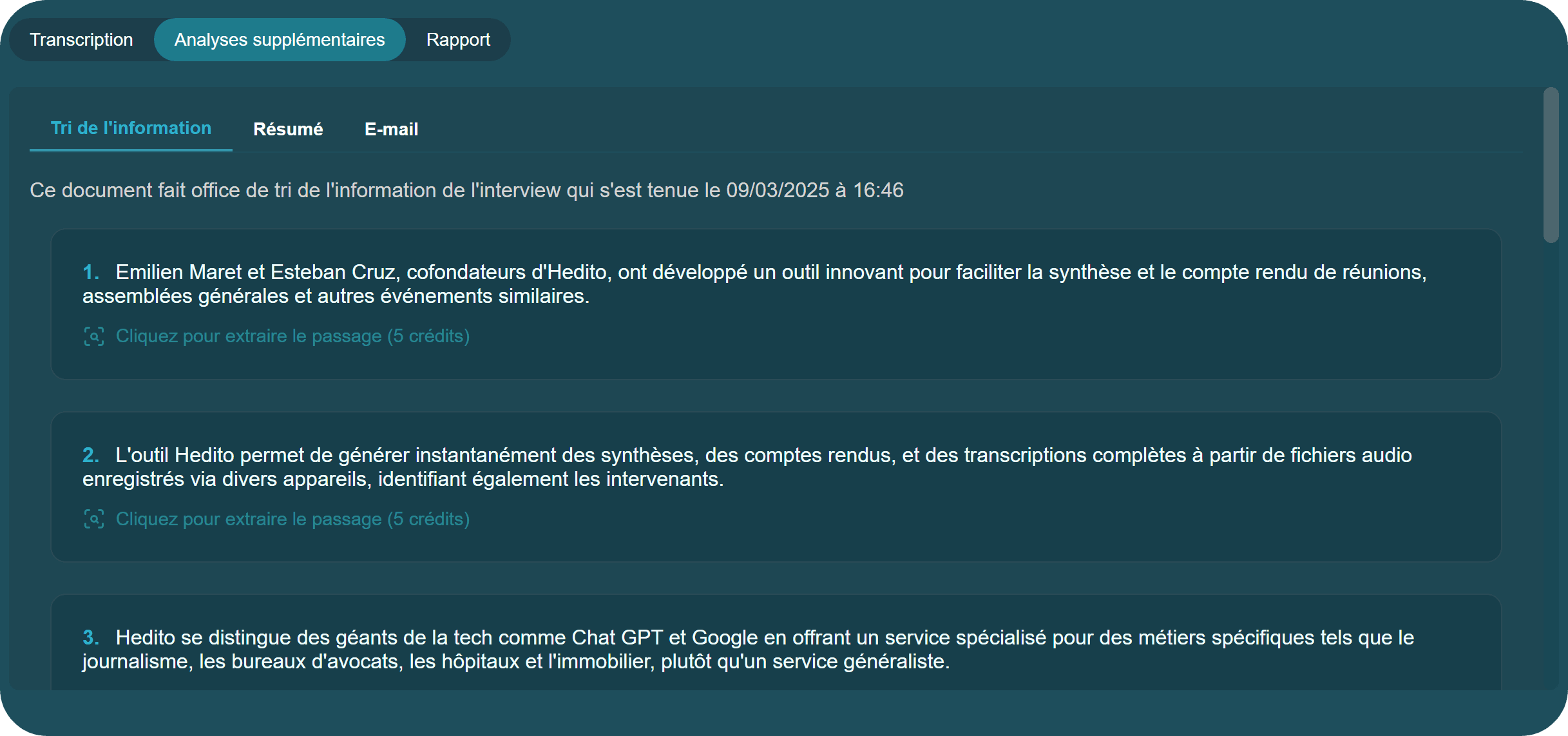 Triez vos informations